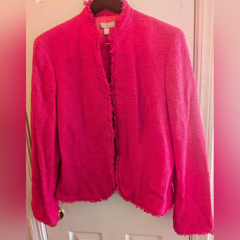 Nordstrom Studio 121 Women's Hot Pink Tweed Blazer